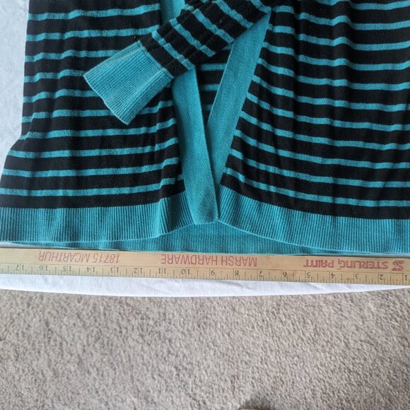Loft Size Small Thin Navy and Teal Cardigan - Picture 2 of 7